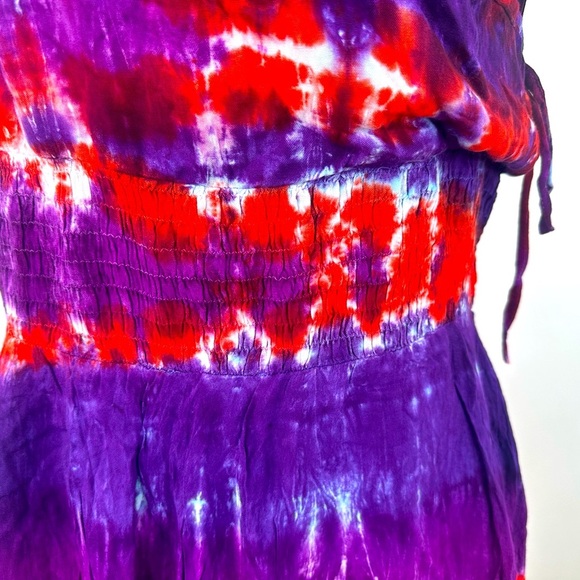 NWT Sacred Threads Tie Dye Halter Dress Tiered Frayed hem size Large - Picture 7 of 11